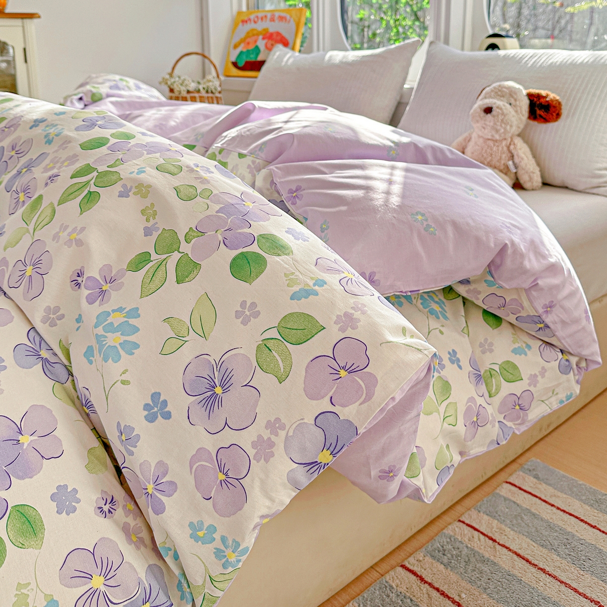 91家纺网 家纺一手货源 找家纺 佳汐蓝家纺 2026新款全棉纯棉加厚13376印花单品被套 被套单件 洛香