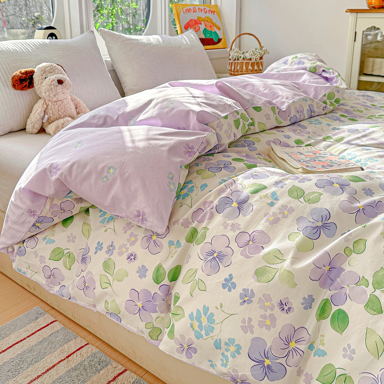 91家纺网 家纺一手货源 找家纺 佳汐蓝家纺 2026新款全棉纯棉加厚13376印花单品被套 被套单件 洛香