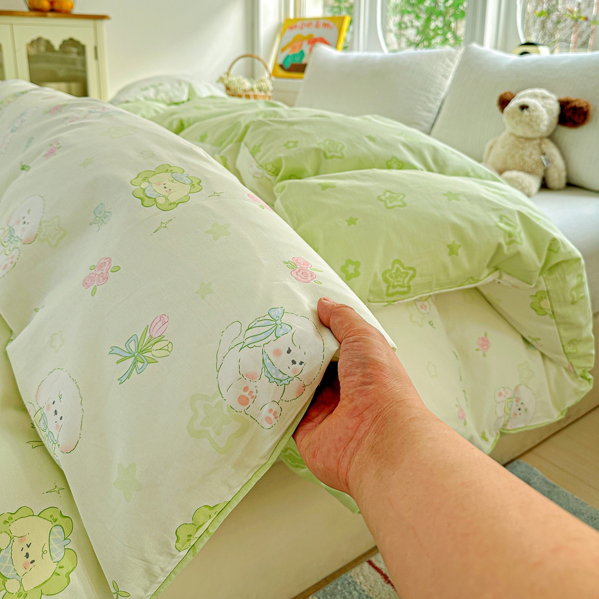 91家纺网 家纺一手货源 找家纺 佳汐蓝家纺 2026新款全棉纯棉加厚13376印花单品被套 被套单件 米亚