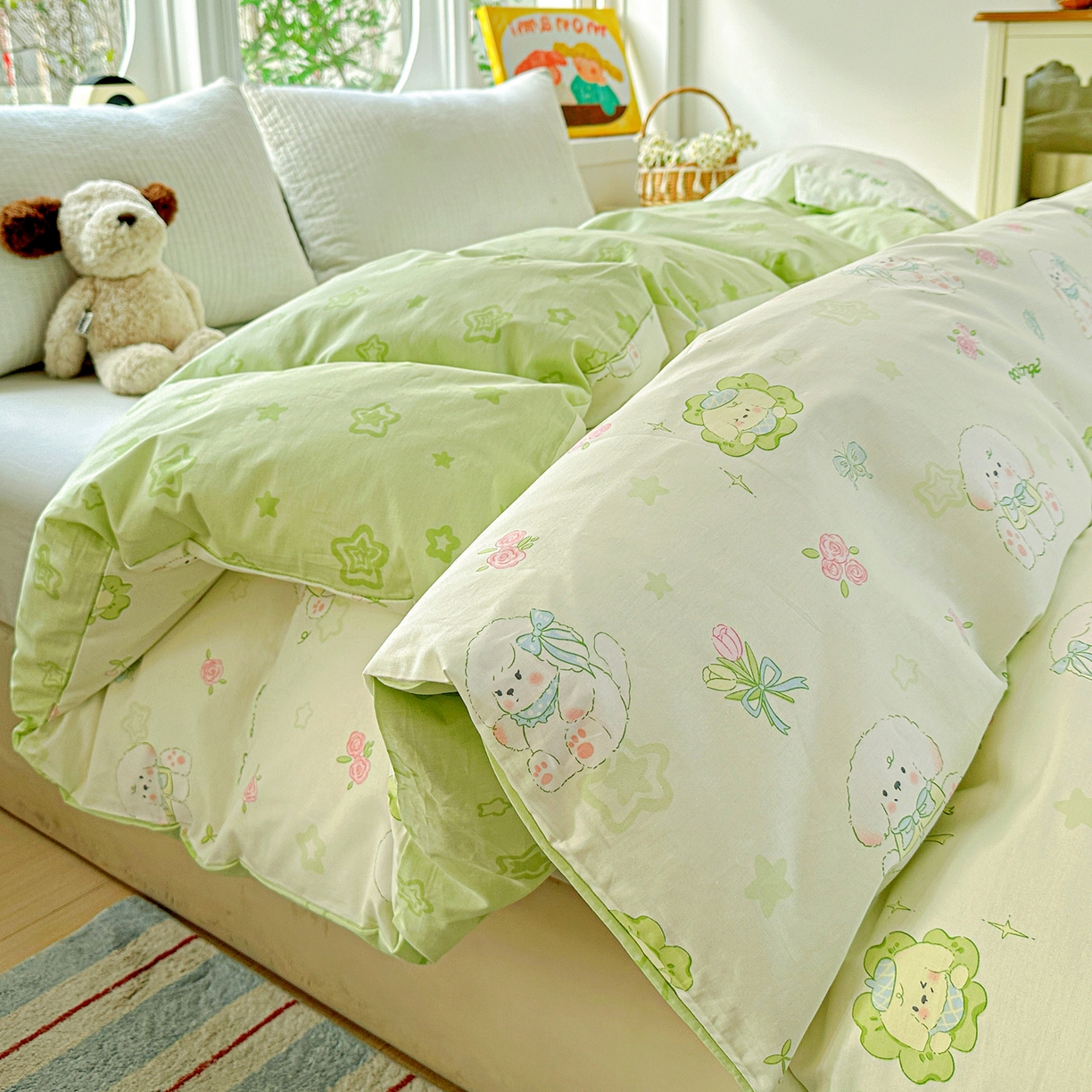 91家纺网 家纺一手货源 找家纺 佳汐蓝家纺 2026新款全棉纯棉加厚13376印花单品被套 被套单件 米亚