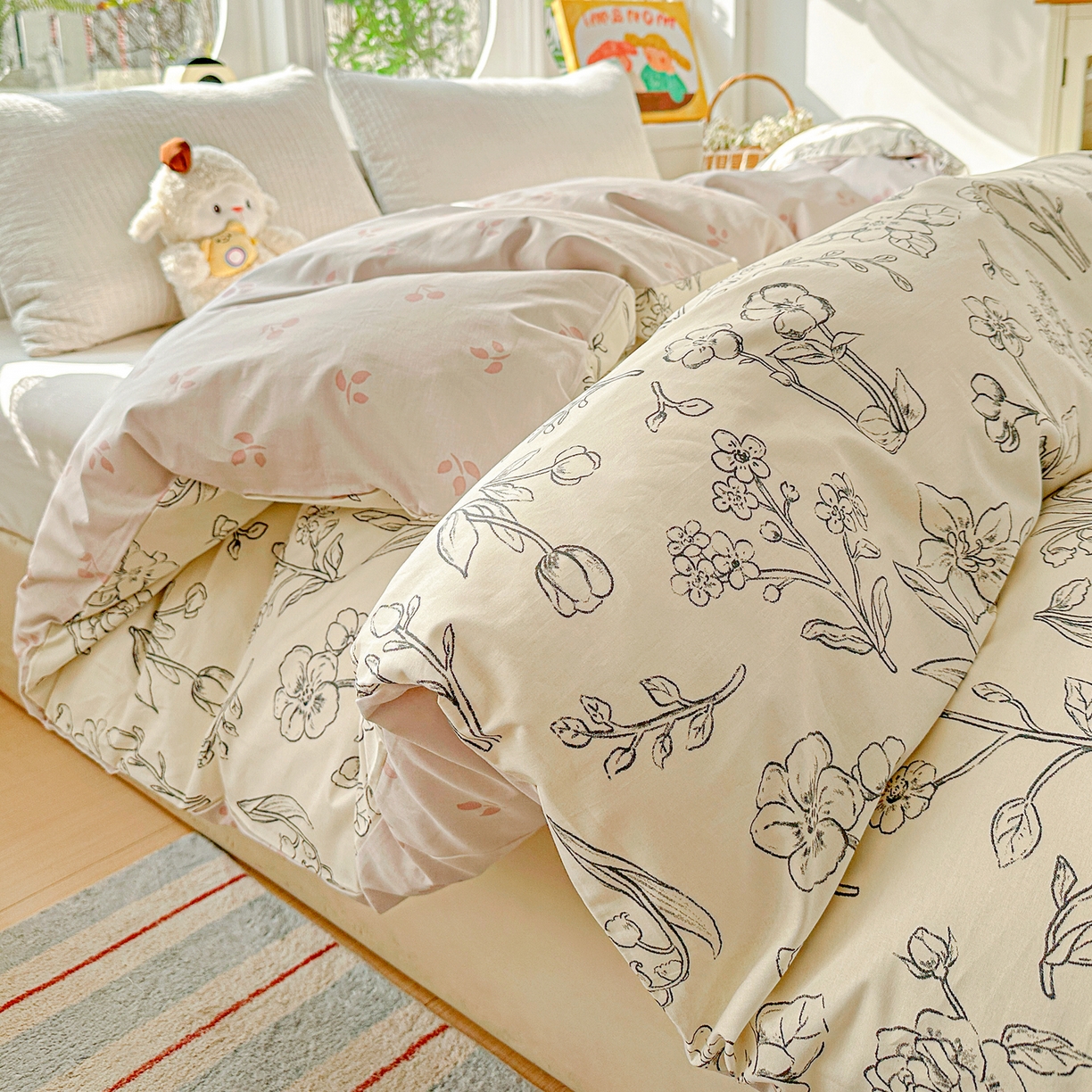 91家纺网 家纺一手货源 找家纺 佳汐蓝家纺 2026新款全棉纯棉加厚13376印花单品被套 被套单件 沫恋