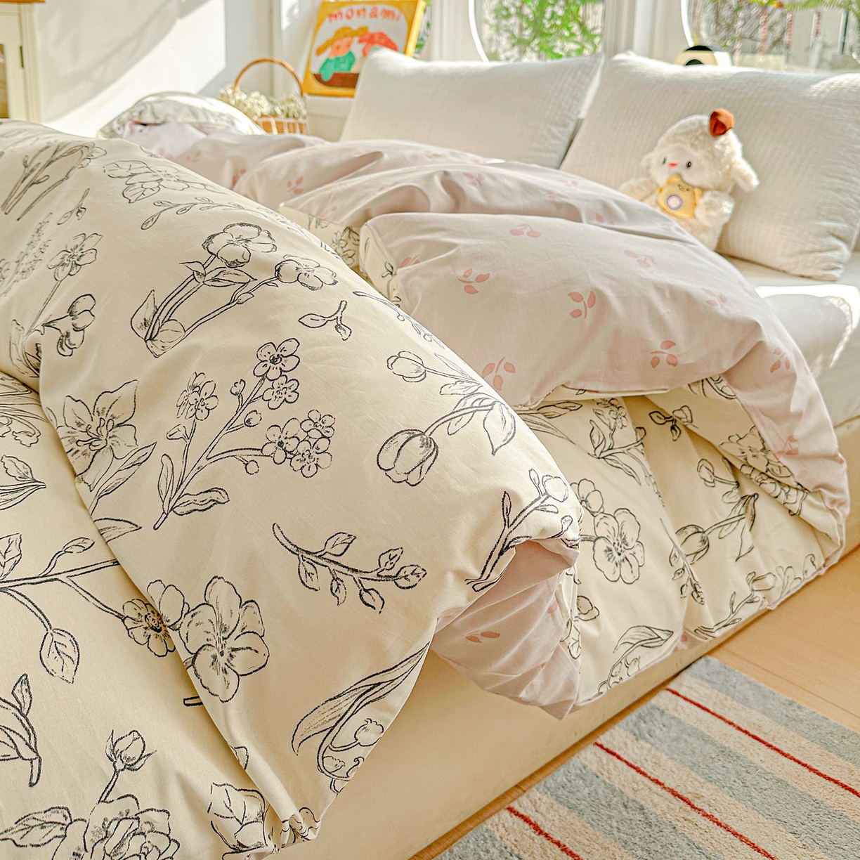 91家纺网 家纺一手货源 找家纺 佳汐蓝家纺 2026新款全棉纯棉加厚13376印花单品被套 被套单件 沫恋