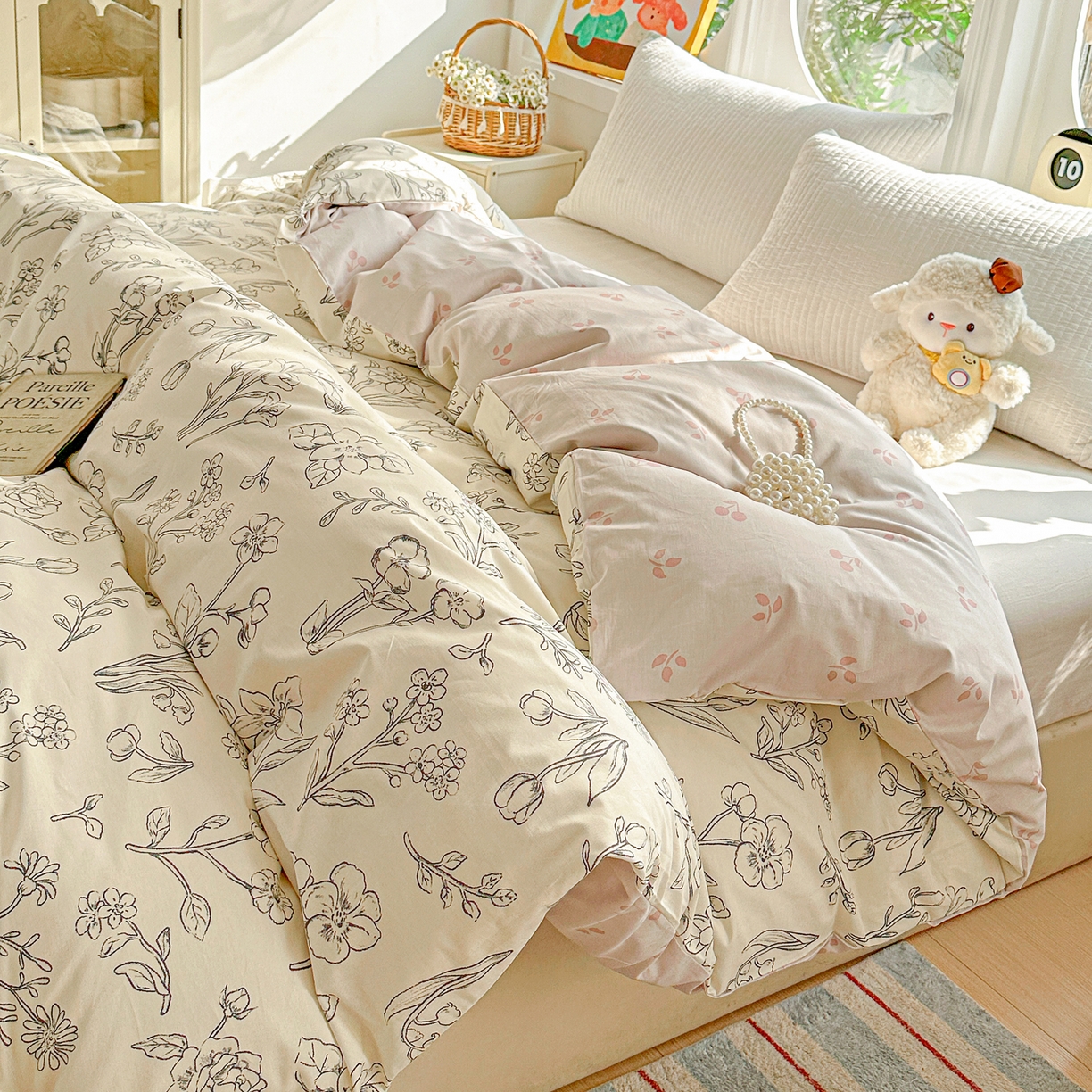 91家纺网 家纺一手货源 找家纺 佳汐蓝家纺 2026新款全棉纯棉加厚13376印花单品被套 被套单件 沫恋