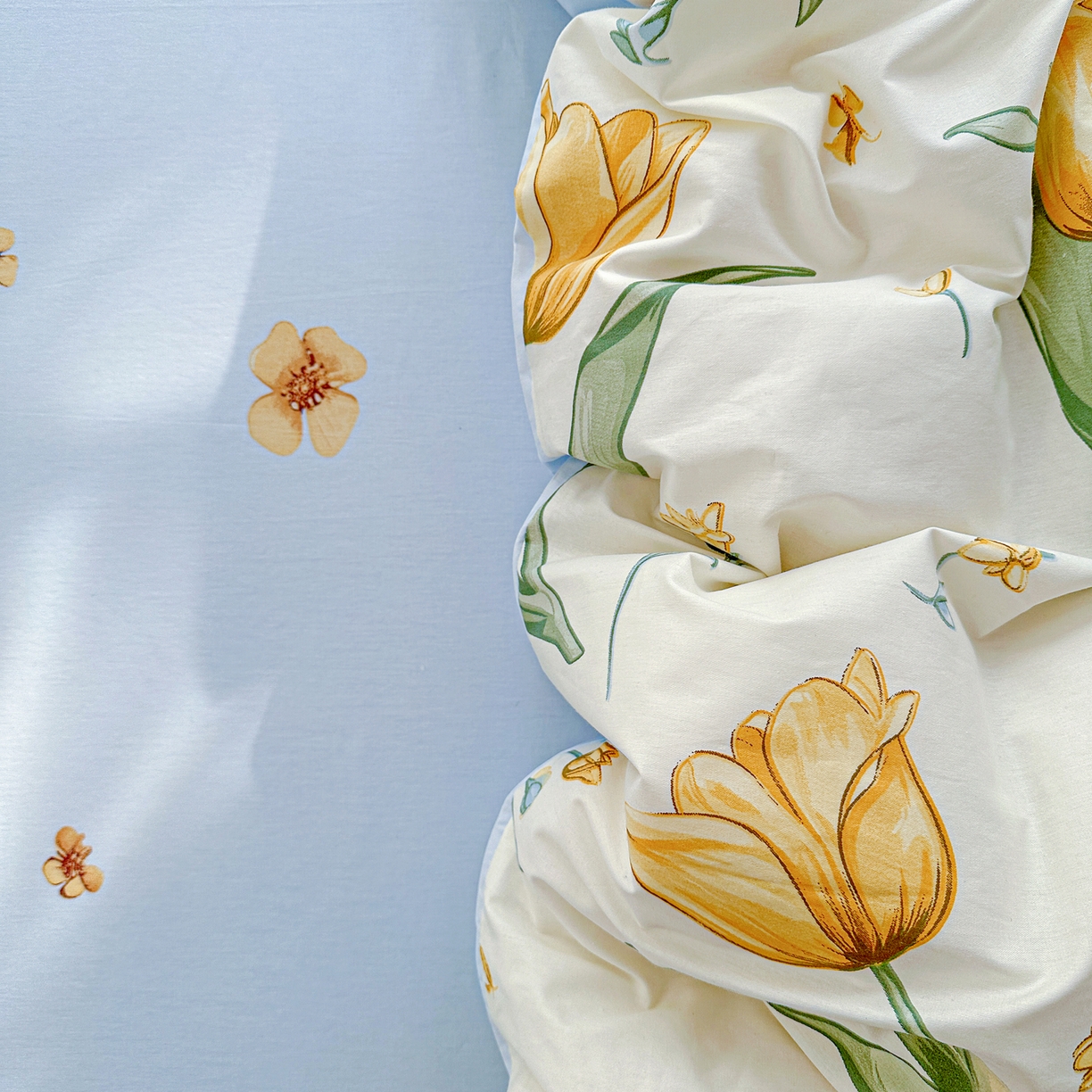 91家纺网 家纺一手货源 找家纺 佳汐蓝家纺 2026新款全棉纯棉加厚13376印花单品被套 被套单件 沐浴暖阳