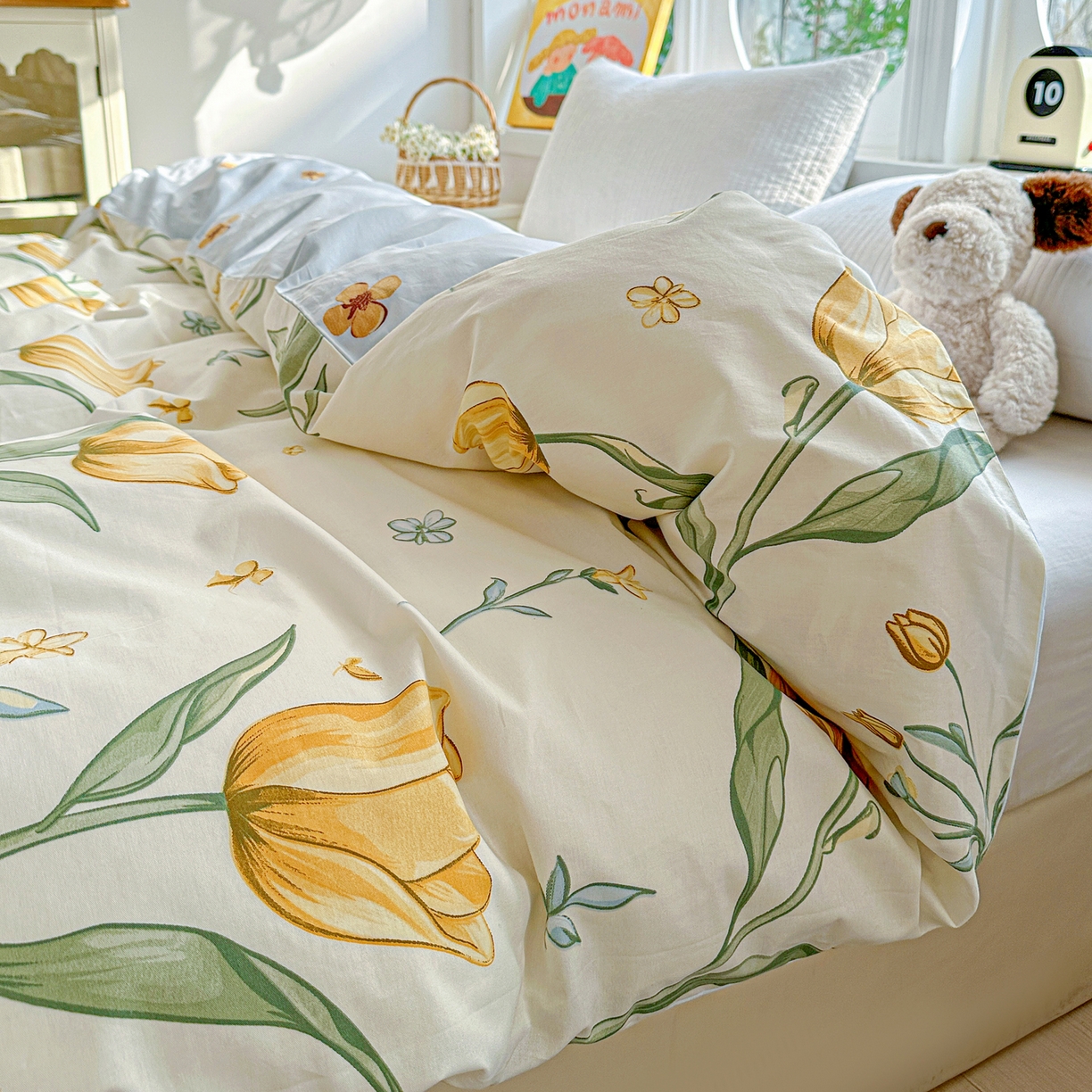 91家纺网 家纺一手货源 找家纺 佳汐蓝家纺 2026新款全棉纯棉加厚13376印花单品被套 被套单件 沐浴暖阳