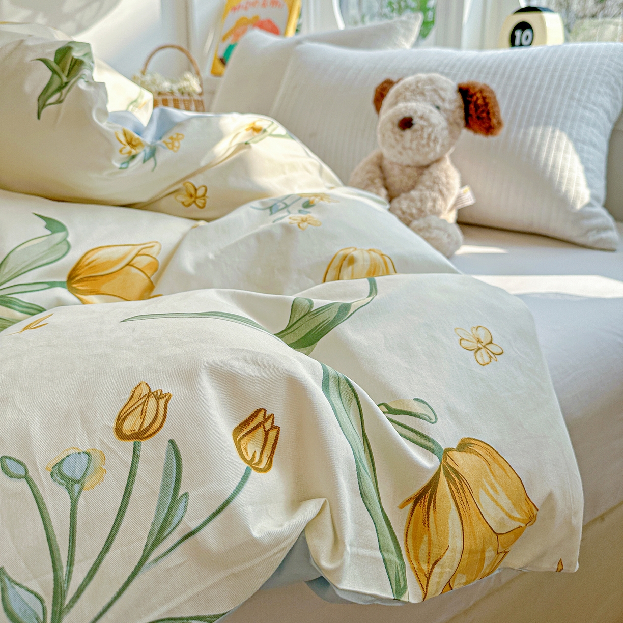 91家纺网 家纺一手货源 找家纺 佳汐蓝家纺 2026新款全棉纯棉加厚13376印花单品被套 被套单件 沐浴暖阳