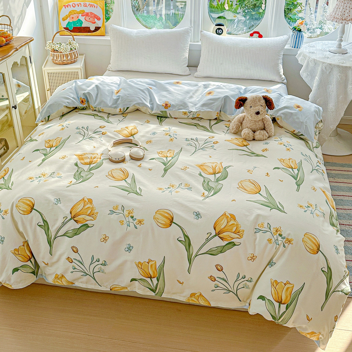 91家纺网 家纺一手货源 找家纺 佳汐蓝家纺 2026新款全棉纯棉加厚13376印花单品被套 被套单件 沐浴暖阳