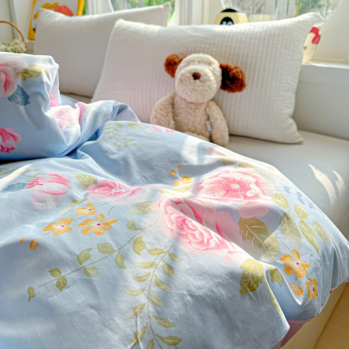 91家纺网 家纺一手货源 找家纺 佳汐蓝家纺 2026新款全棉纯棉加厚13376印花单品被套 被套单件 暮色蔷薇