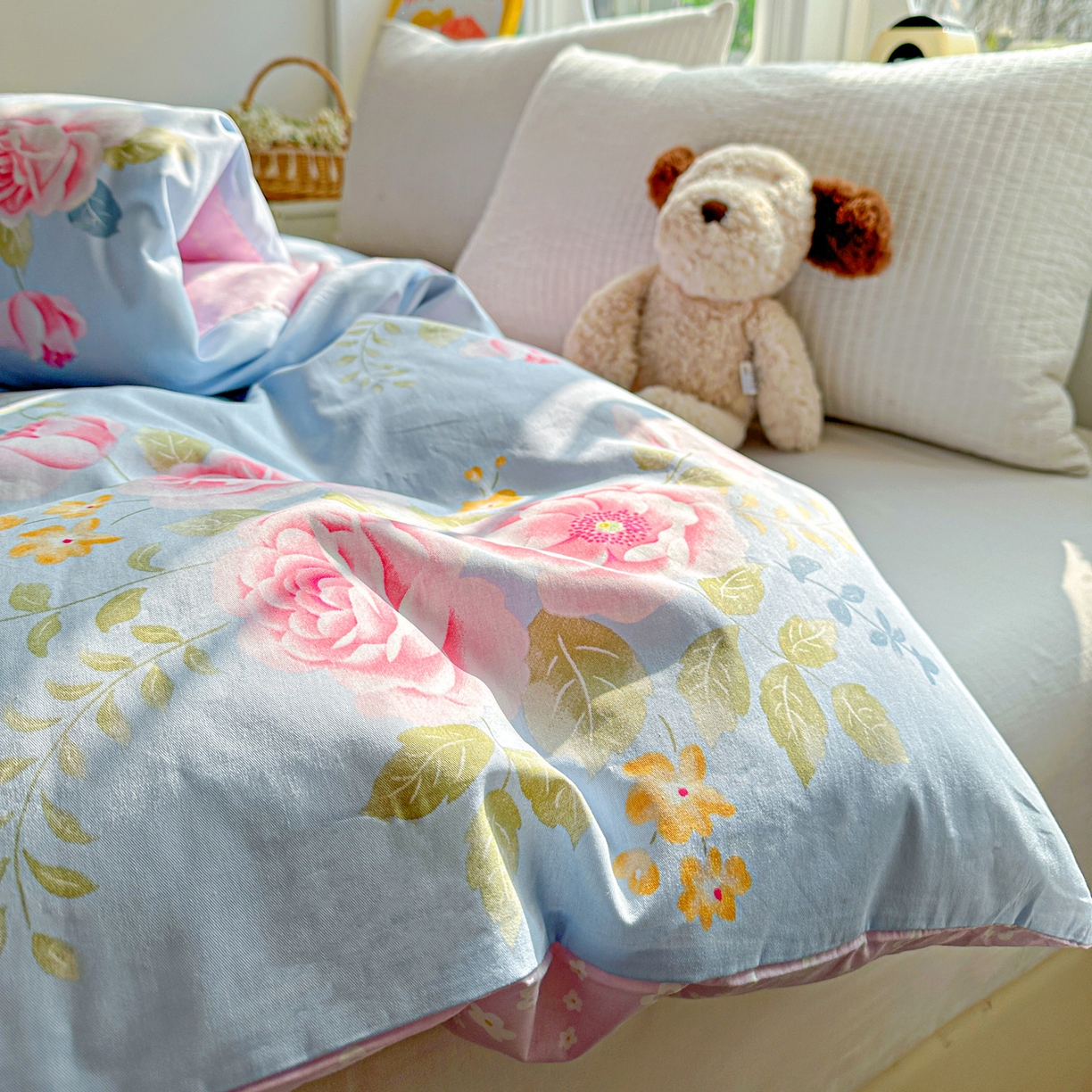 91家纺网 家纺一手货源 找家纺 佳汐蓝家纺 2026新款全棉纯棉加厚13376印花单品被套 被套单件 暮色蔷薇