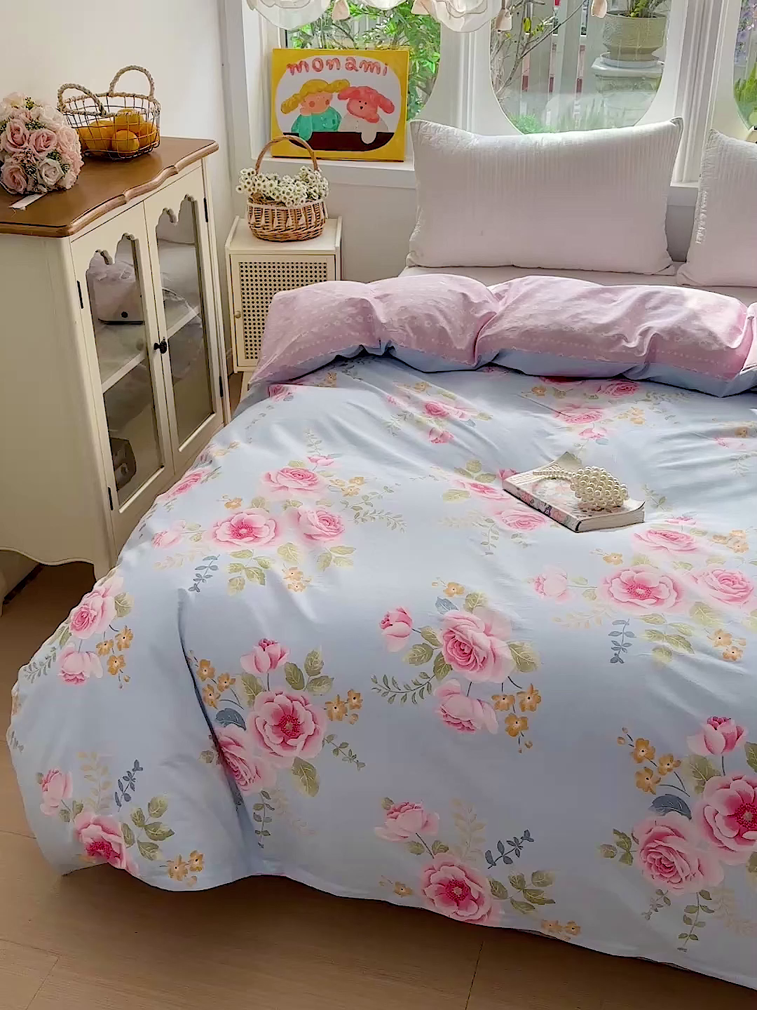 91家纺网 家纺一手货源 找家纺 佳汐蓝家纺 2026新款全棉纯棉加厚13376印花单品被套 被套单件 暮色蔷薇