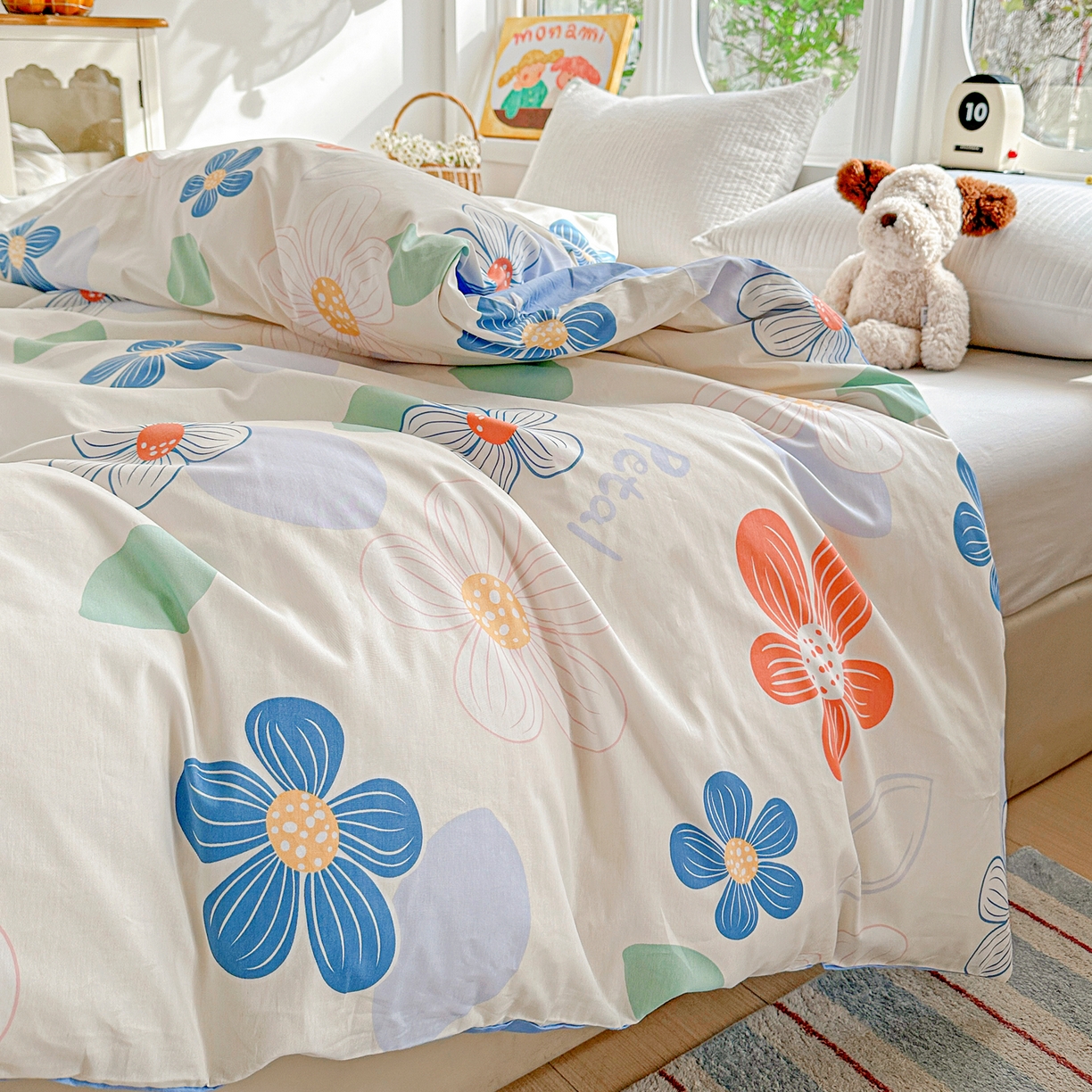 91家纺网 家纺一手货源 找家纺 佳汐蓝家纺 2026新款全棉纯棉加厚13376印花单品被套 被套单件 暖阳情调