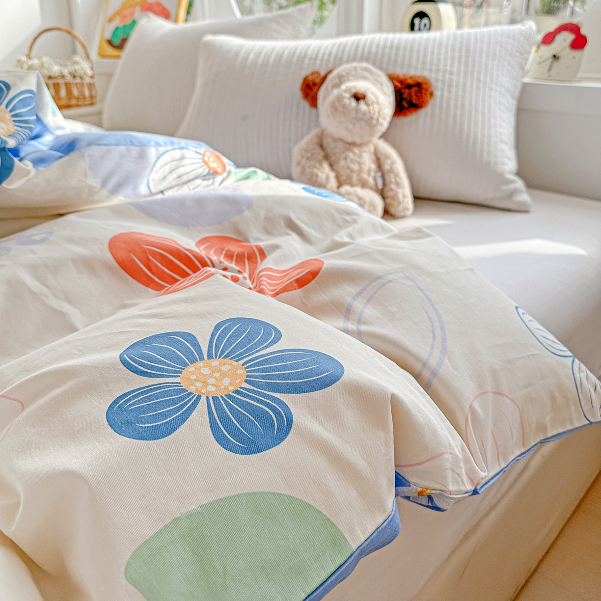 91家纺网 家纺一手货源 找家纺 佳汐蓝家纺 2026新款全棉纯棉加厚13376印花单品被套 被套单件 暖阳情调