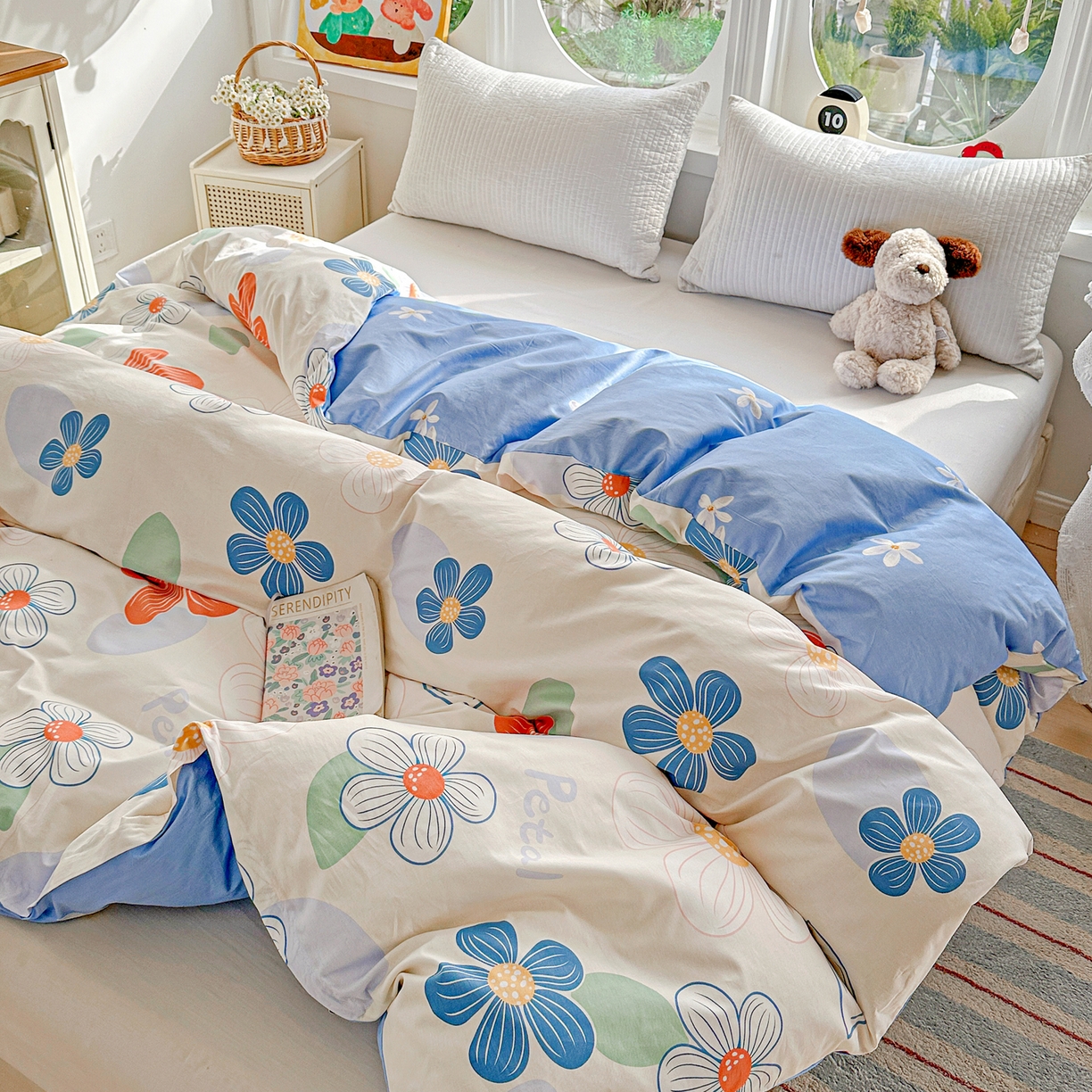 91家纺网 家纺一手货源 找家纺 佳汐蓝家纺 2026新款全棉纯棉加厚13376印花单品被套 被套单件 暖阳情调