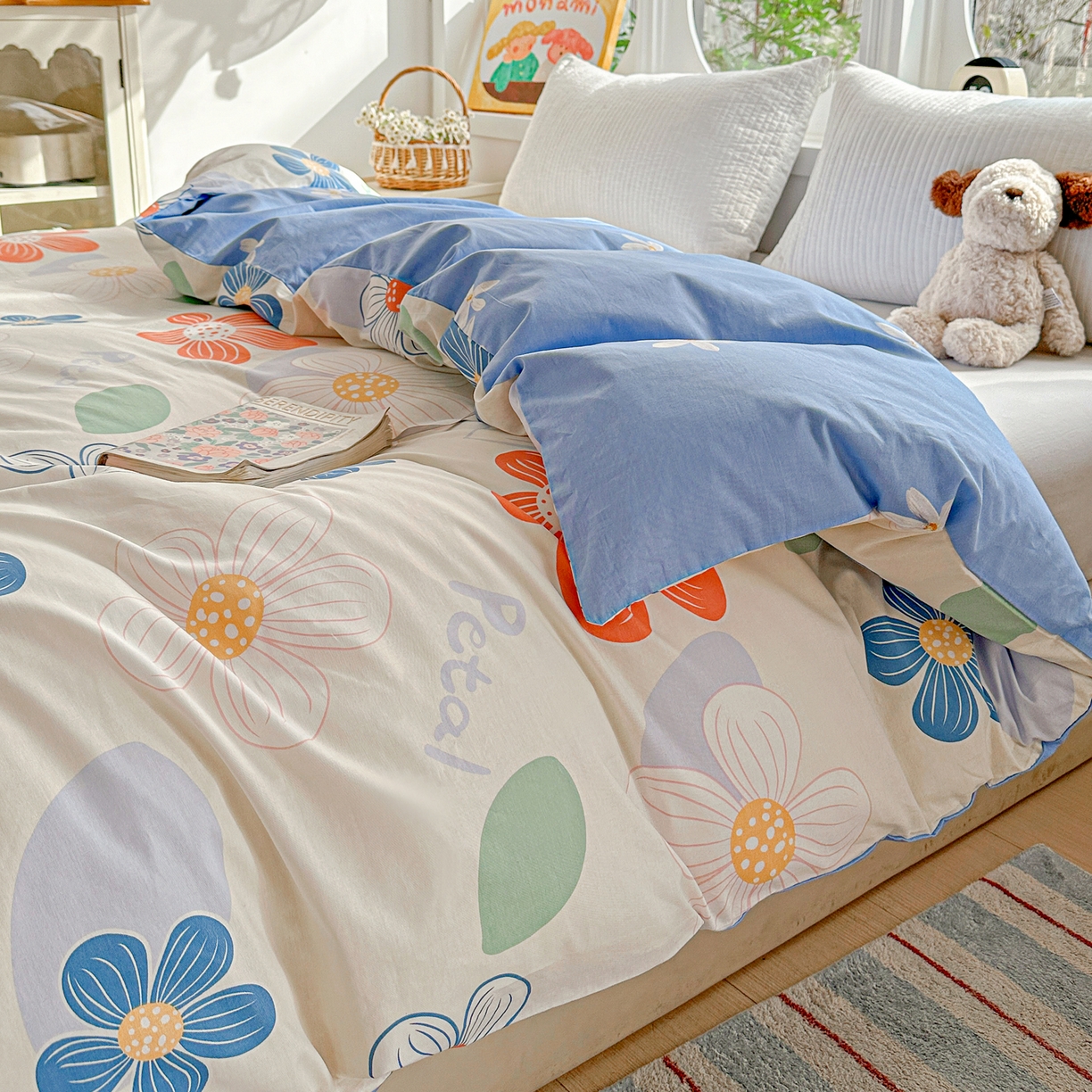 91家纺网 家纺一手货源 找家纺 佳汐蓝家纺 2026新款全棉纯棉加厚13376印花单品被套 被套单件 暖阳情调