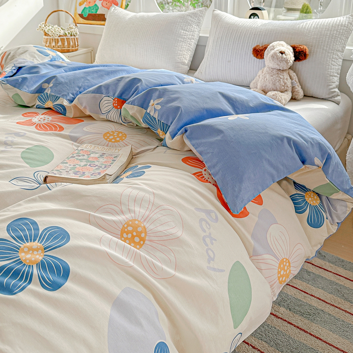 91家纺网 家纺一手货源 找家纺 佳汐蓝家纺 2026新款全棉纯棉加厚13376印花单品被套 被套单件 暖阳情调