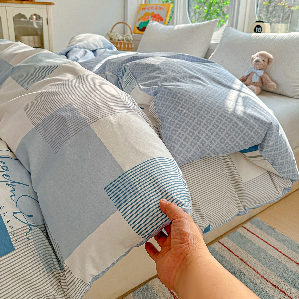 91家纺网 家纺一手货源 找家纺 佳汐蓝家纺 2026新款全棉纯棉加厚13376印花单品被套 被套单件 平行世界