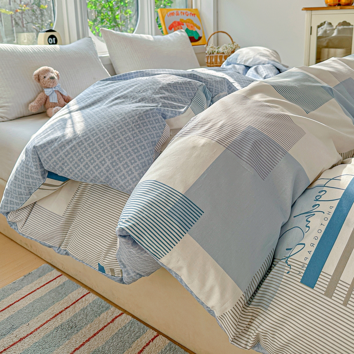 91家纺网 家纺一手货源 找家纺 佳汐蓝家纺 2026新款全棉纯棉加厚13376印花单品被套 被套单件 平行世界