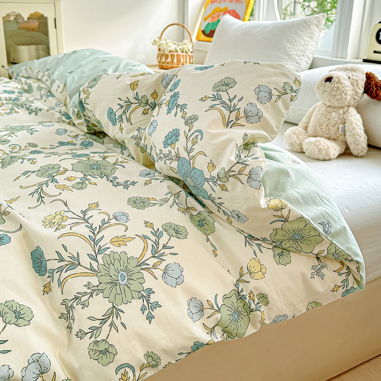 91家纺网 家纺一手货源 找家纺 佳汐蓝家纺 2026新款全棉纯棉加厚13376印花单品被套 被套单件 浅影落香