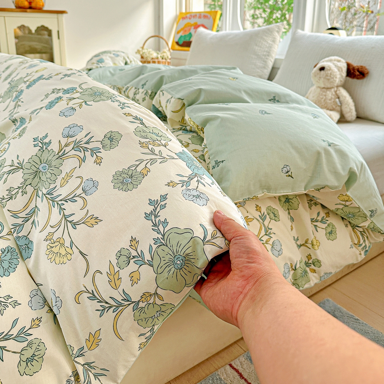 91家纺网 家纺一手货源 找家纺 佳汐蓝家纺 2026新款全棉纯棉加厚13376印花单品被套 被套单件 浅影落香