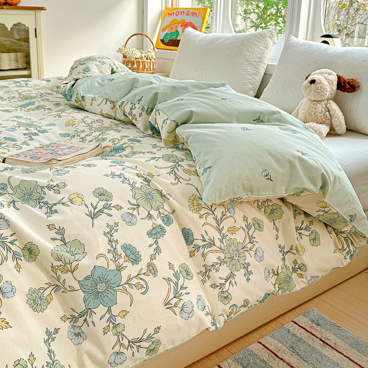 91家纺网 家纺一手货源 找家纺 佳汐蓝家纺 2026新款全棉纯棉加厚13376印花单品被套 被套单件 浅影落香