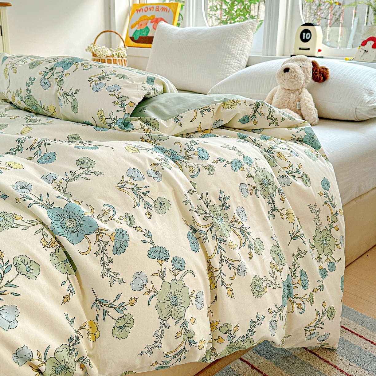 91家纺网 家纺一手货源 找家纺 佳汐蓝家纺 2026新款全棉纯棉加厚13376印花单品被套 被套单件 浅影落香