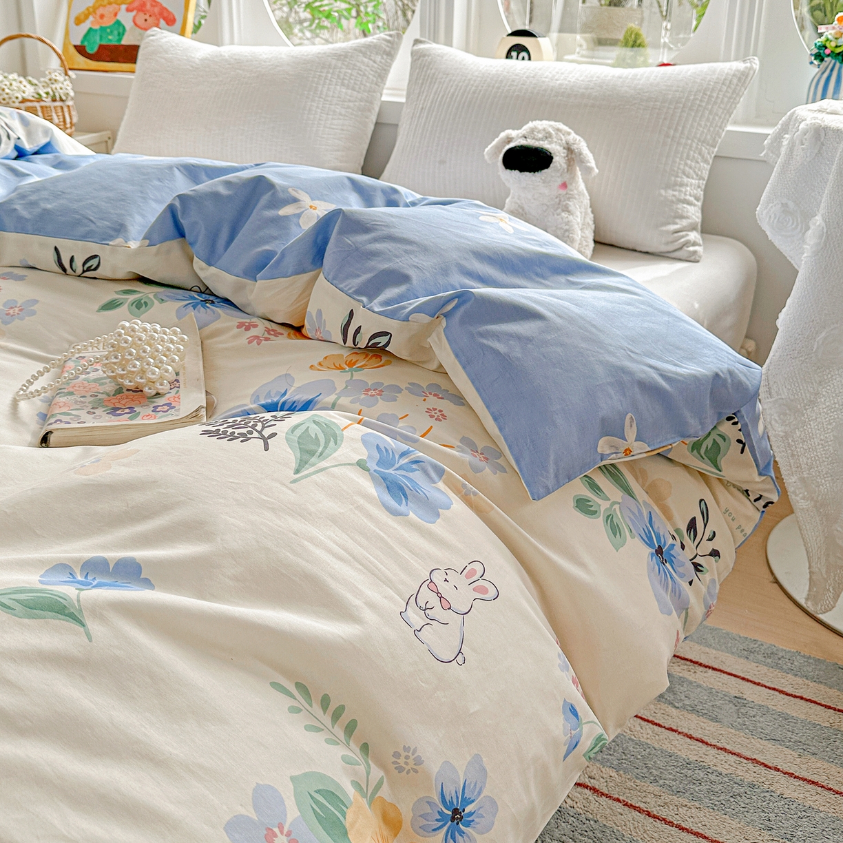 91家纺网 家纺一手货源 找家纺 佳汐蓝家纺 2026新款全棉纯棉加厚13376印花单品被套 被套单件 若薇