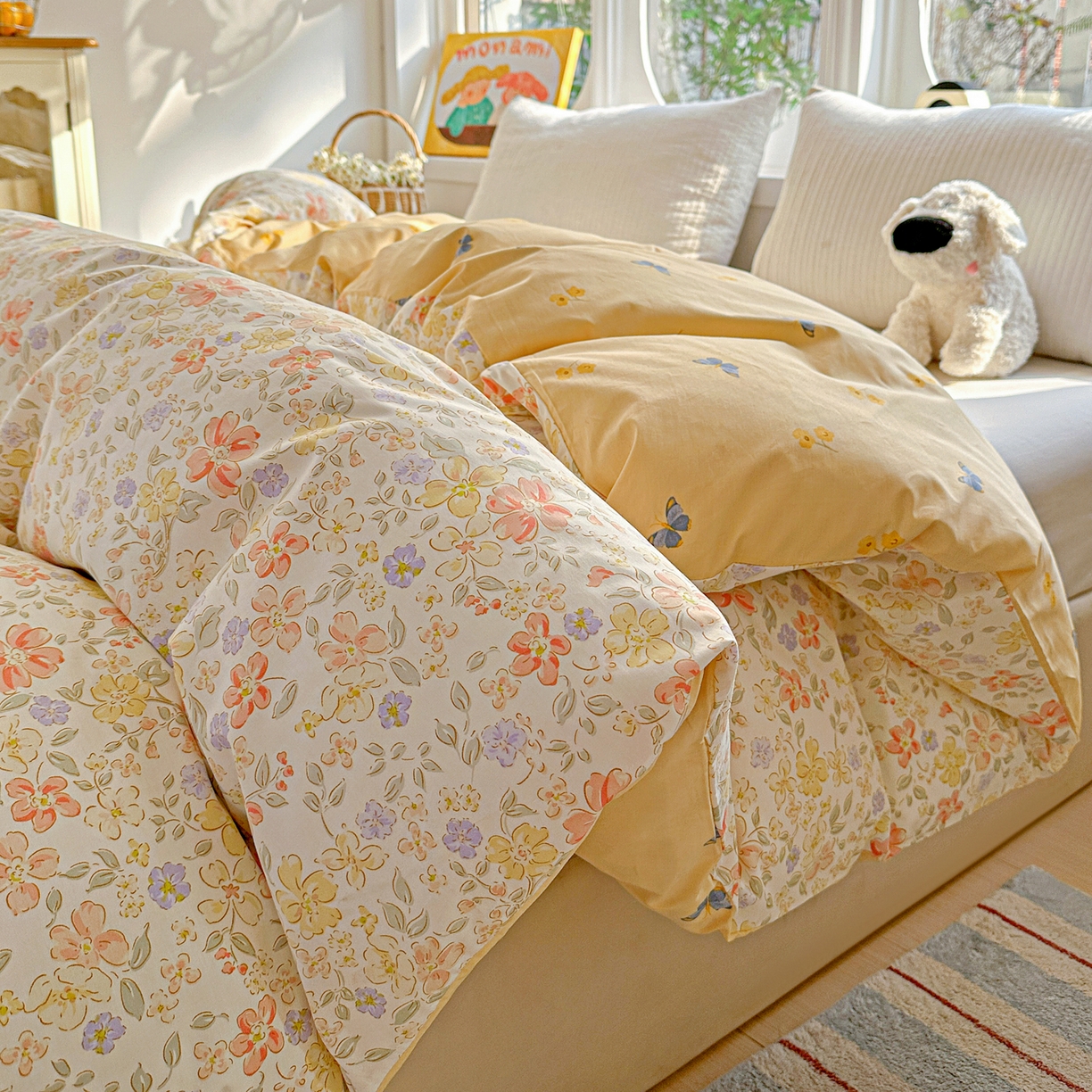 91家纺网 家纺一手货源 找家纺 佳汐蓝家纺 2026新款全棉纯棉加厚13376印花单品被套 被套单件 森恋花开