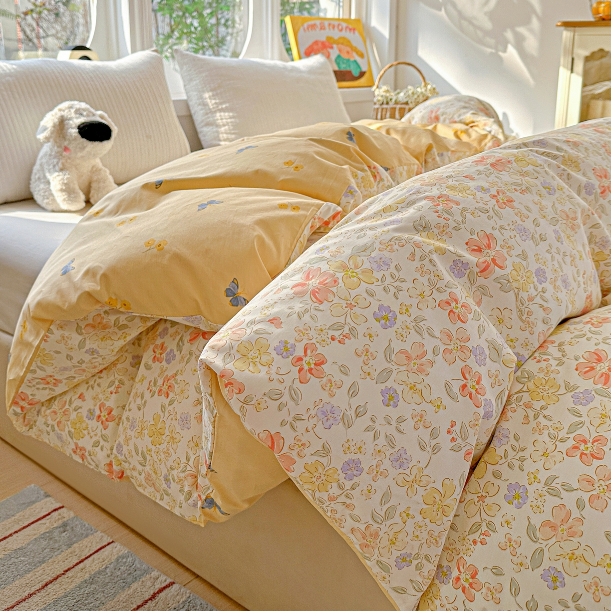 91家纺网 家纺一手货源 找家纺 佳汐蓝家纺 2026新款全棉纯棉加厚13376印花单品被套 被套单件 森恋花开