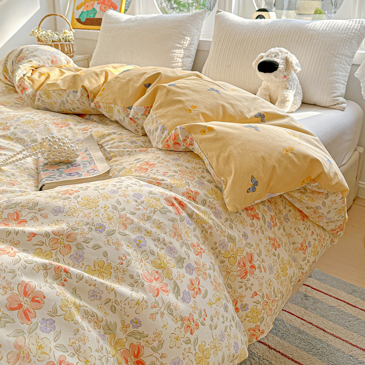 91家纺网 家纺一手货源 找家纺 佳汐蓝家纺 2026新款全棉纯棉加厚13376印花单品被套 被套单件 森恋花开