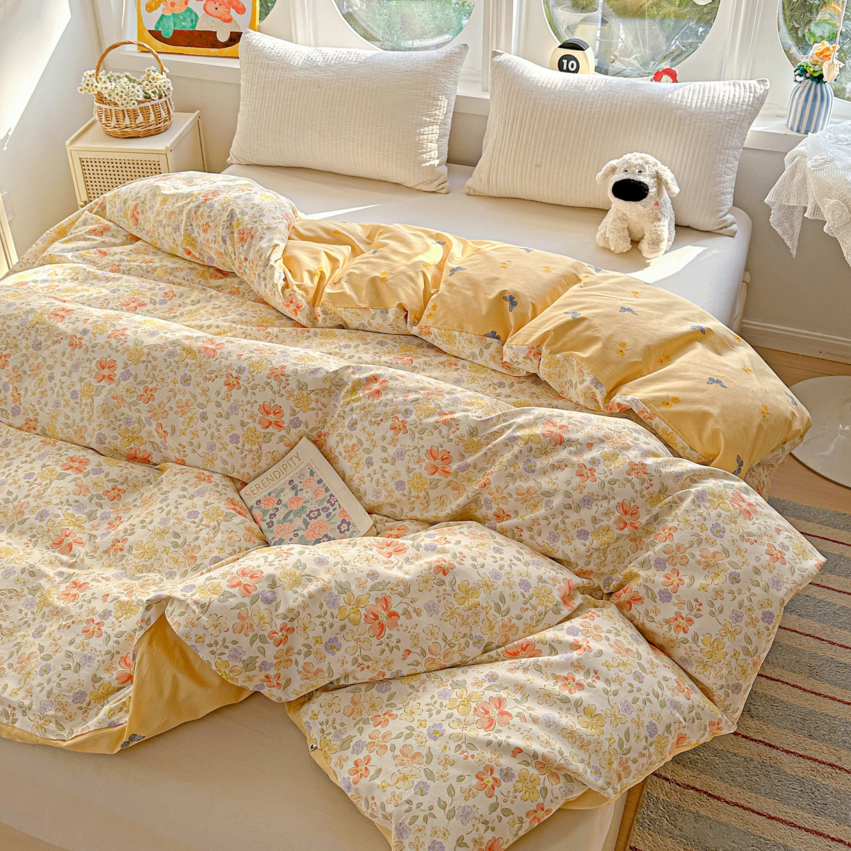 91家纺网 家纺一手货源 找家纺 佳汐蓝家纺 2026新款全棉纯棉加厚13376印花单品被套 被套单件 森恋花开