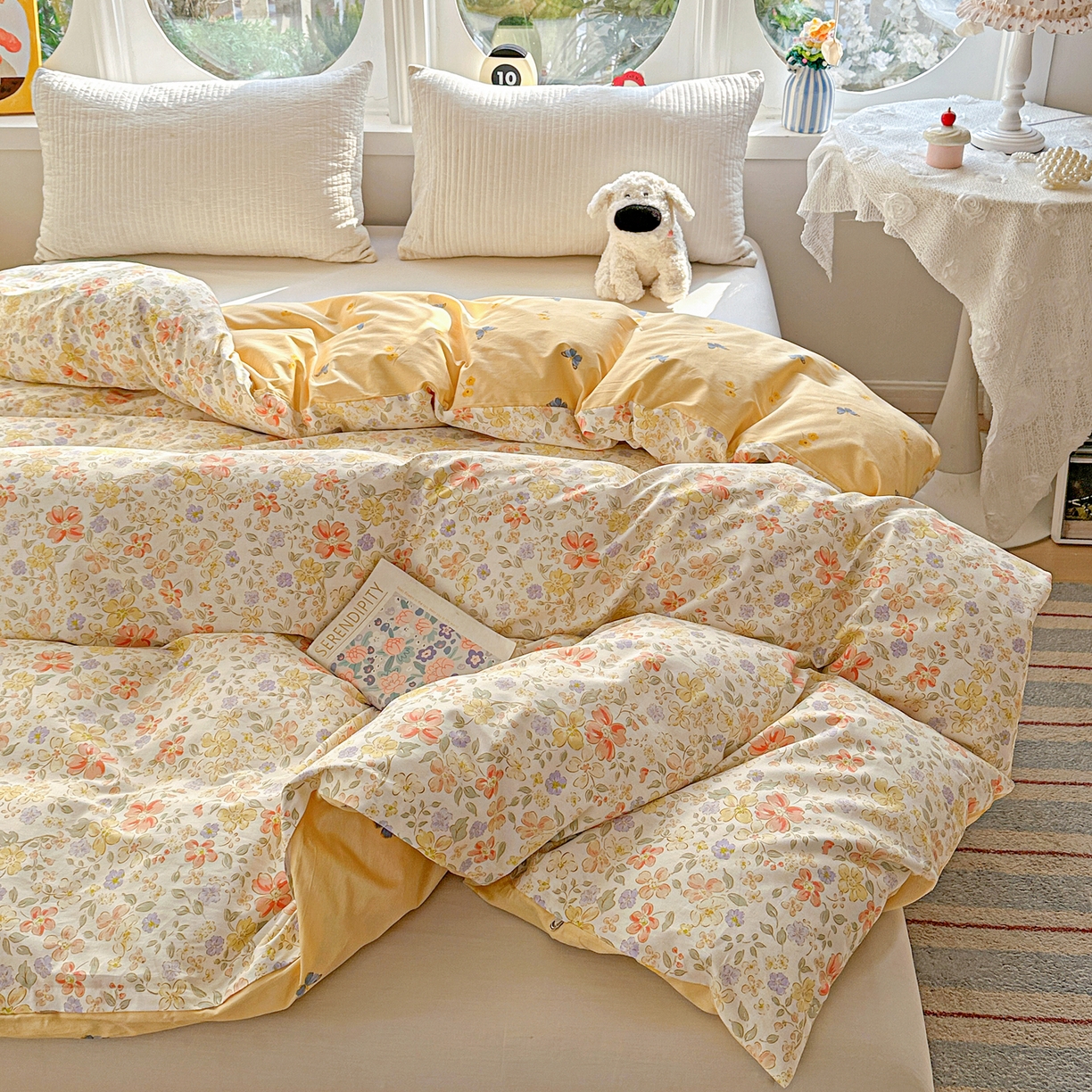 91家纺网 家纺一手货源 找家纺 佳汐蓝家纺 2026新款全棉纯棉加厚13376印花单品被套 被套单件 森恋花开