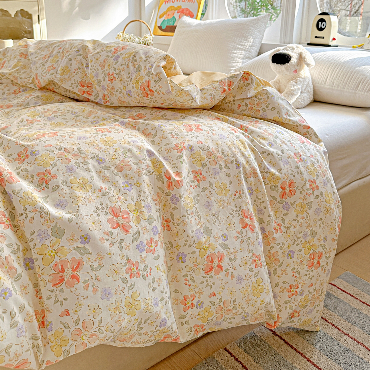 91家纺网 家纺一手货源 找家纺 佳汐蓝家纺 2026新款全棉纯棉加厚13376印花单品被套 被套单件 森恋花开