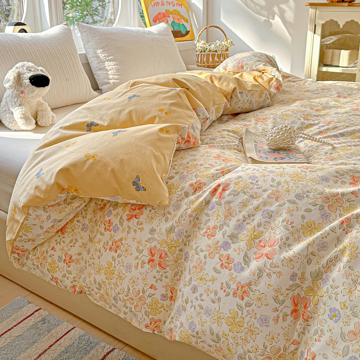 91家纺网 家纺一手货源 找家纺 佳汐蓝家纺 2026新款全棉纯棉加厚13376印花单品被套 被套单件 森恋花开