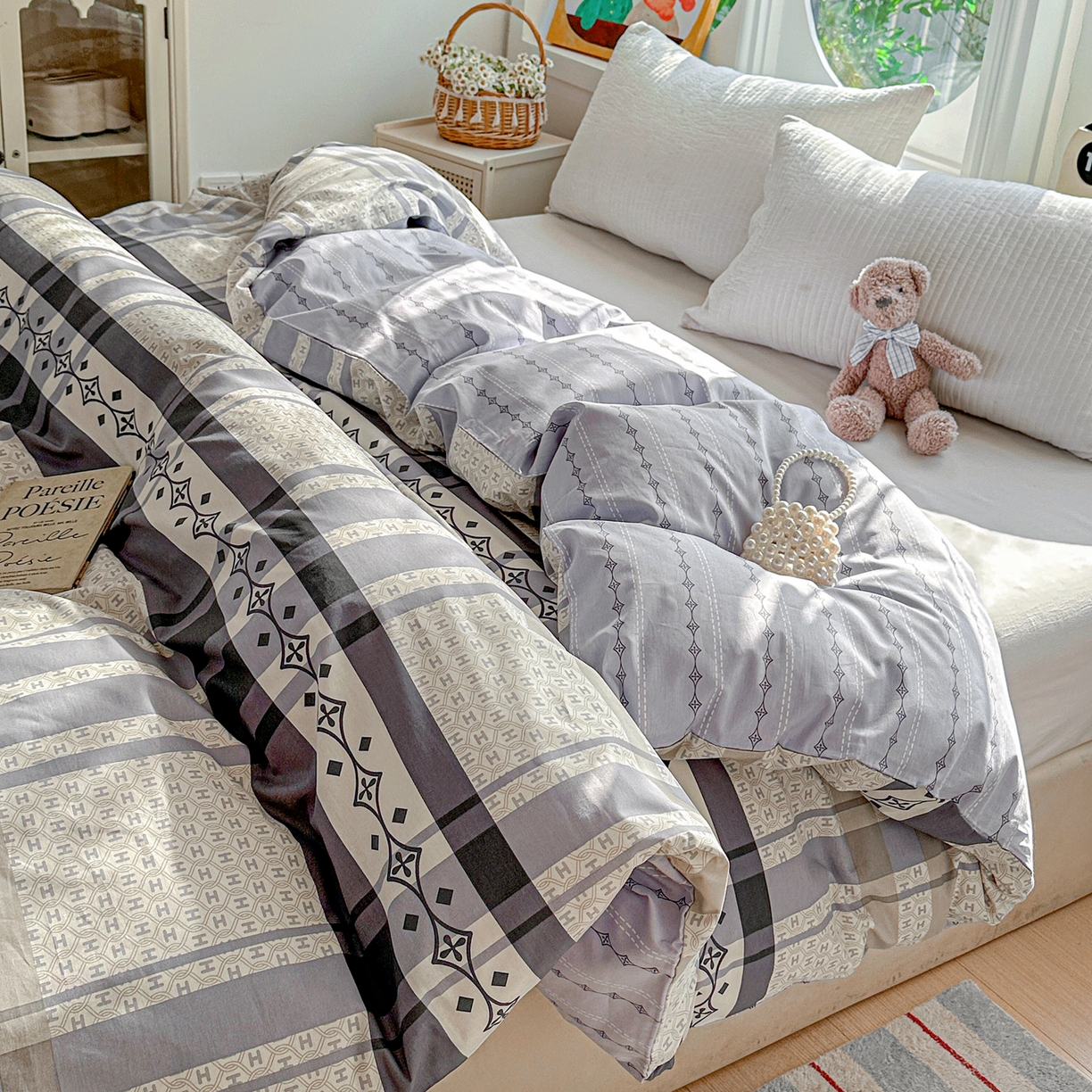 91家纺网 家纺一手货源 找家纺 佳汐蓝家纺 2026新款全棉纯棉加厚13376印花单品被套 被套单件 协奏曲