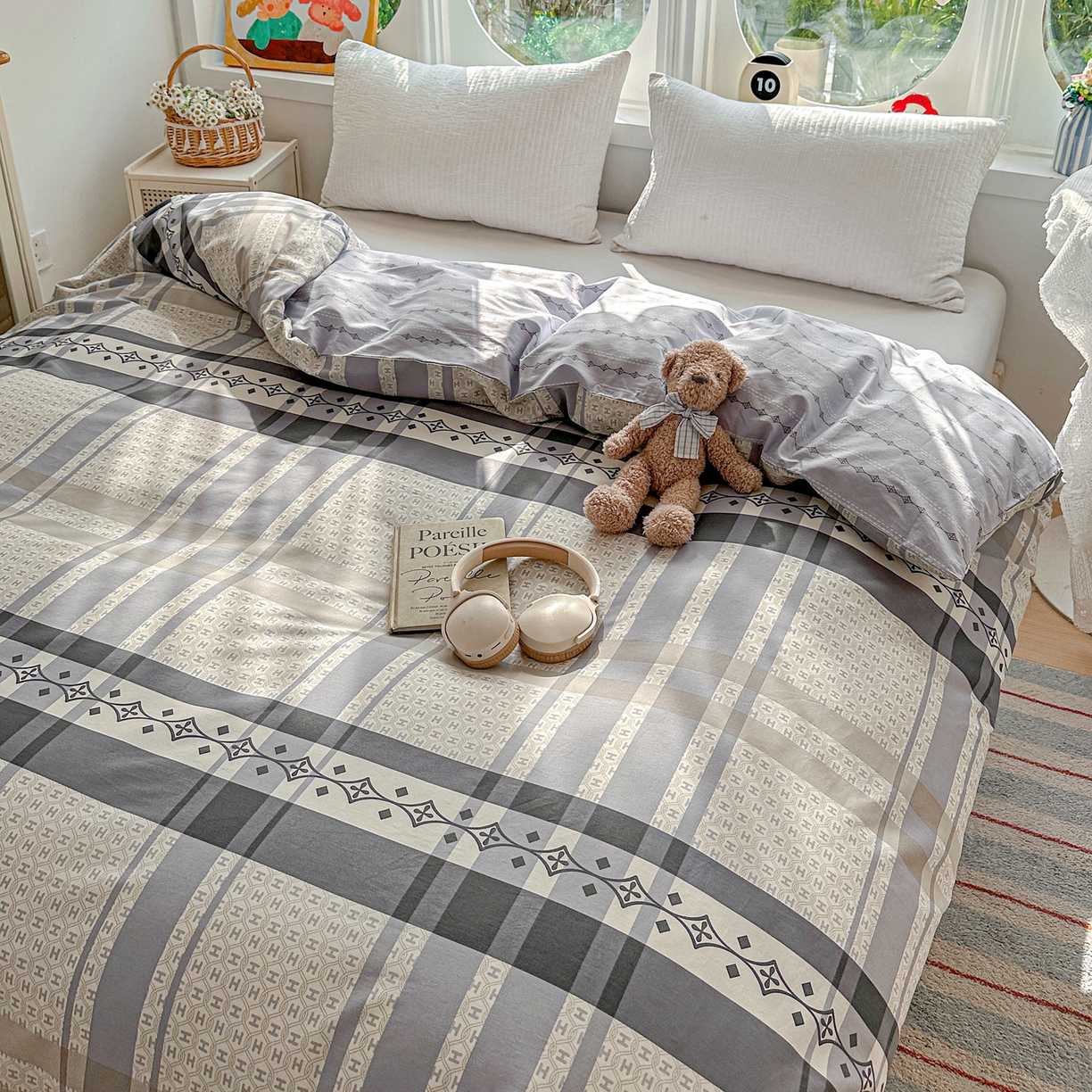 91家纺网 家纺一手货源 找家纺 佳汐蓝家纺 2026新款全棉纯棉加厚13376印花单品被套 被套单件 协奏曲