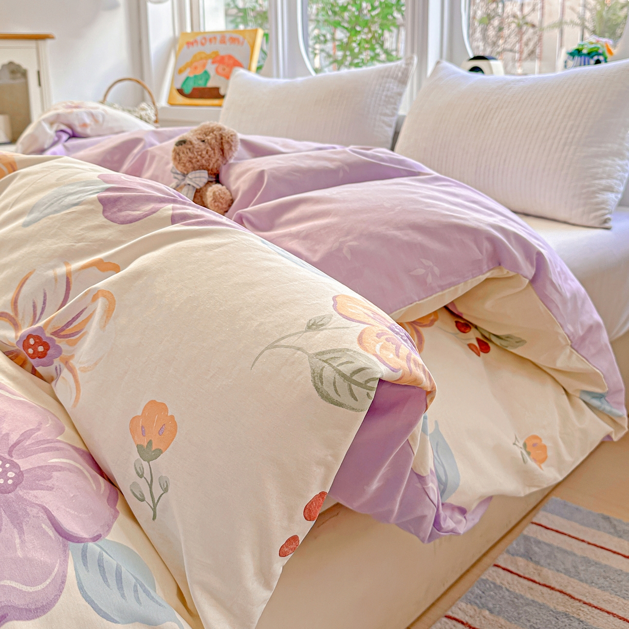 91家纺网 家纺一手货源 找家纺 佳汐蓝家纺 2026新款全棉纯棉加厚13376印花单品被套 被套单件 心怡如初