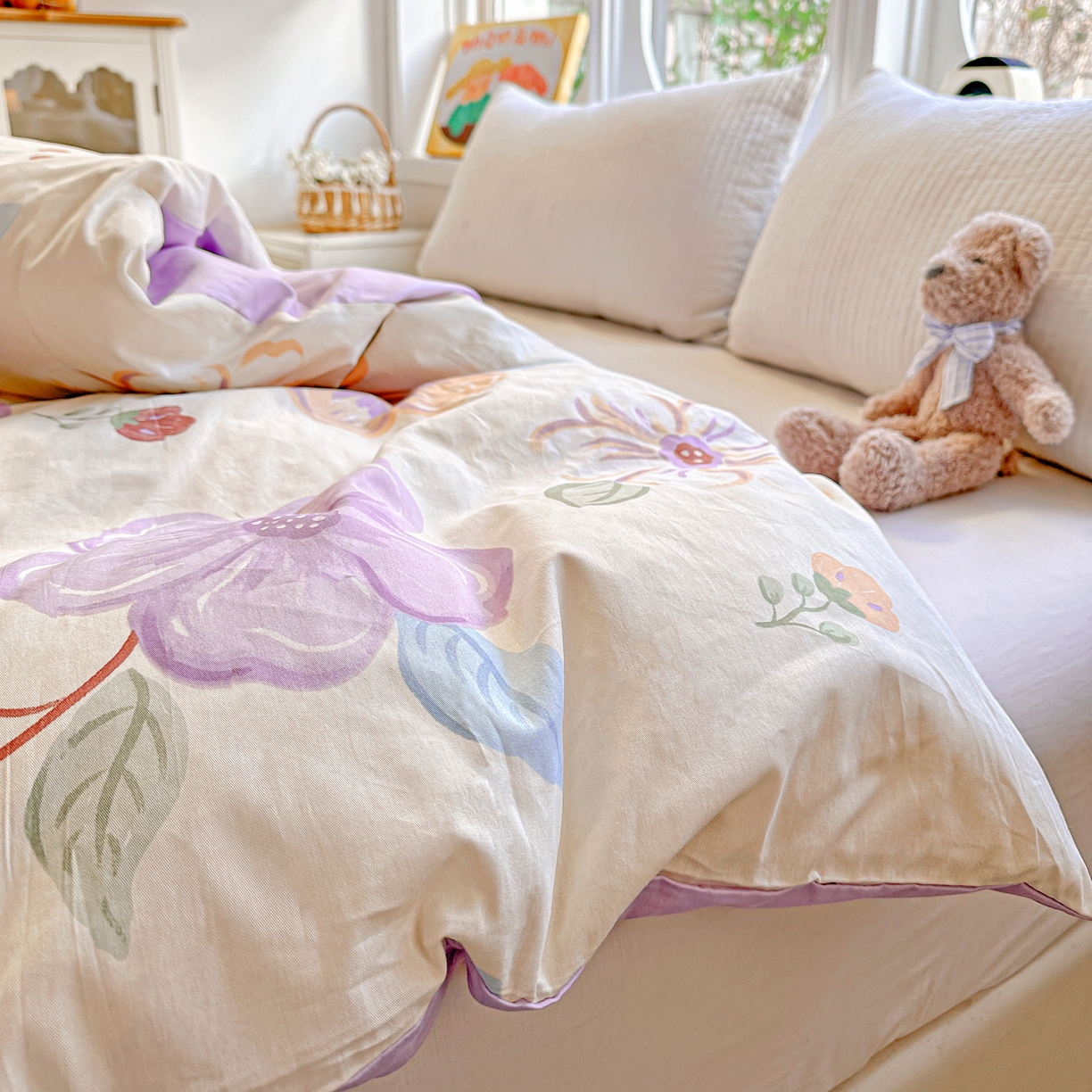 91家纺网 家纺一手货源 找家纺 佳汐蓝家纺 2026新款全棉纯棉加厚13376印花单品被套 被套单件 心怡如初