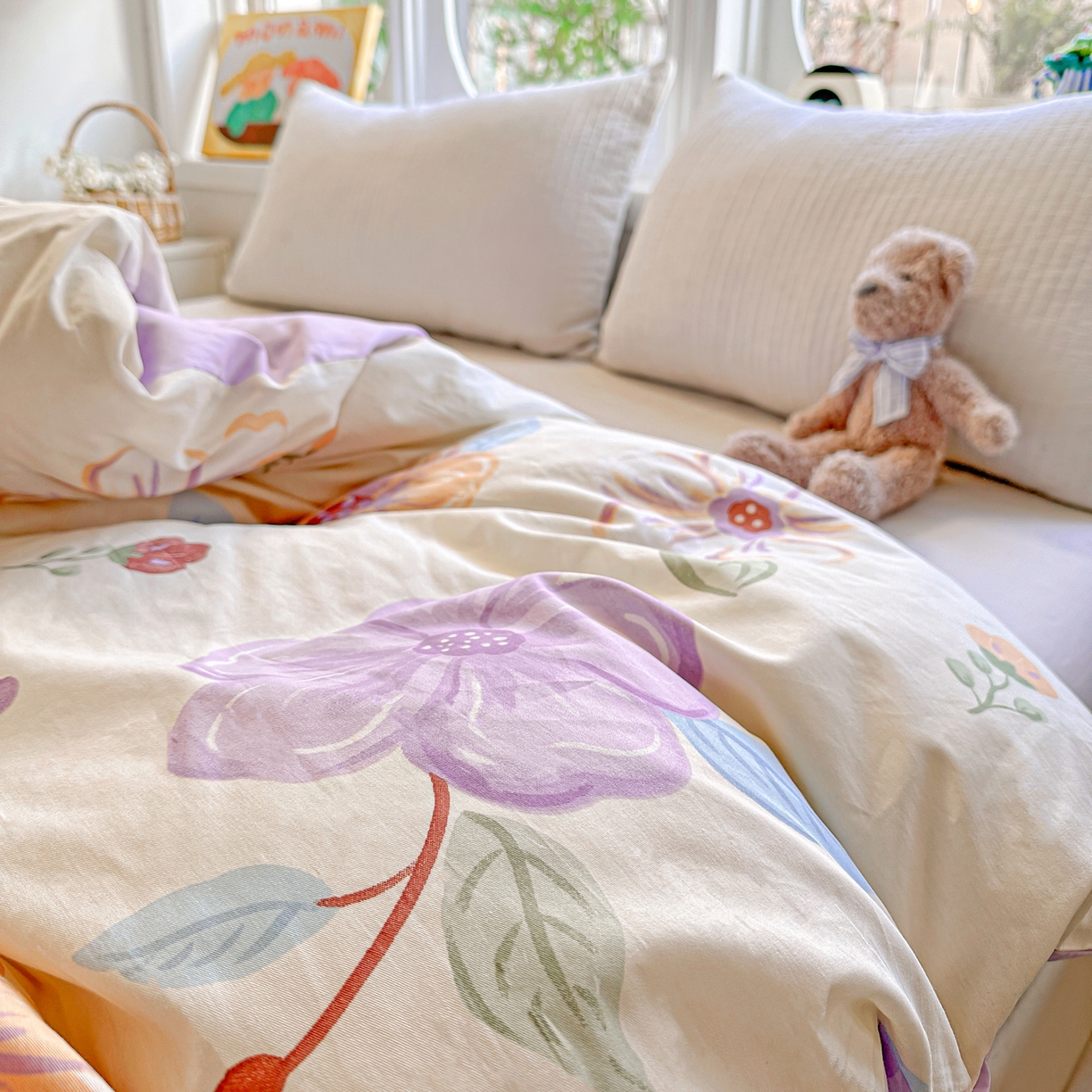 91家纺网 家纺一手货源 找家纺 佳汐蓝家纺 2026新款全棉纯棉加厚13376印花单品被套 被套单件 心怡如初