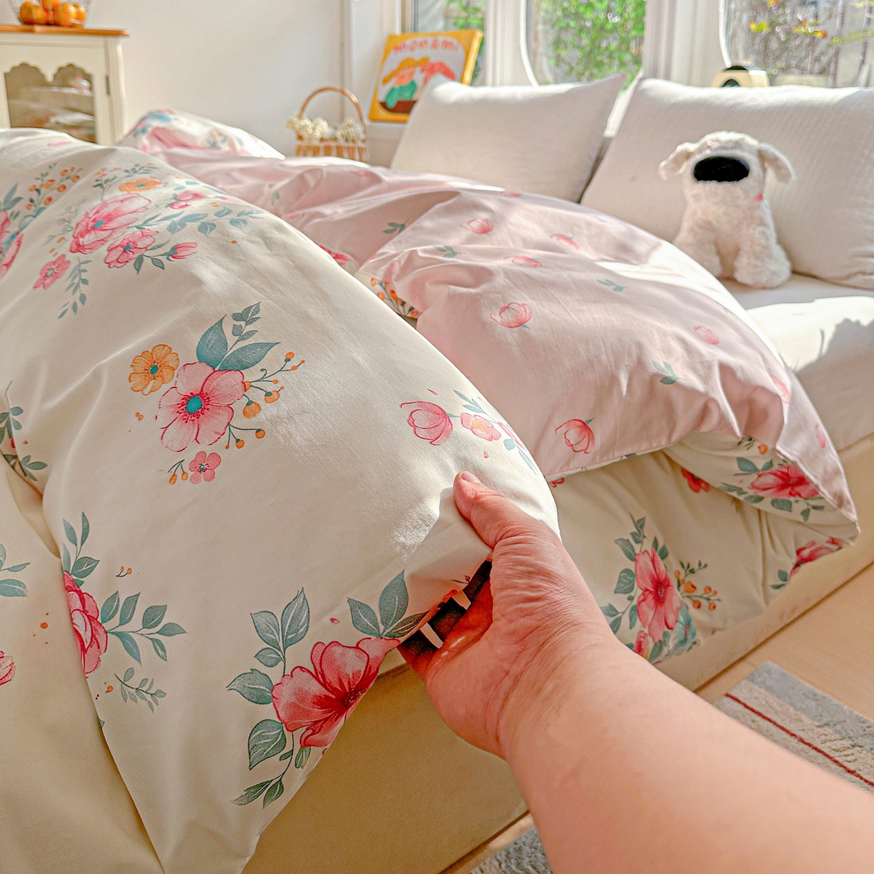 91家纺网 家纺一手货源 找家纺 佳汐蓝家纺 2026新款全棉纯棉加厚13376印花单品被套 被套单件 馨兰