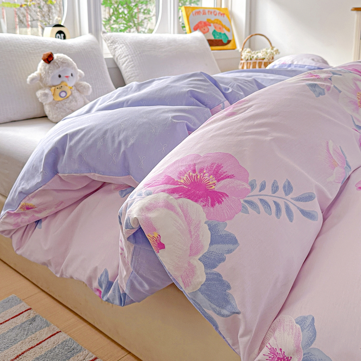 91家纺网 家纺一手货源 找家纺 佳汐蓝家纺 2026新款全棉纯棉加厚13376印花单品被套 被套单件 星漫