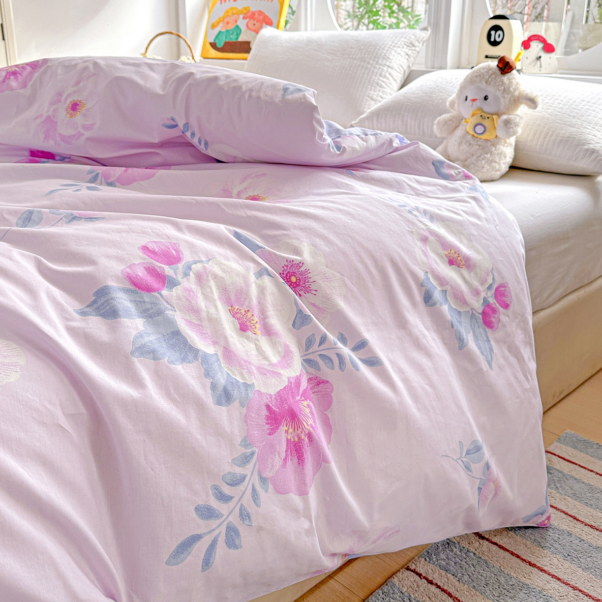 91家纺网 家纺一手货源 找家纺 佳汐蓝家纺 2026新款全棉纯棉加厚13376印花单品被套 被套单件 星漫