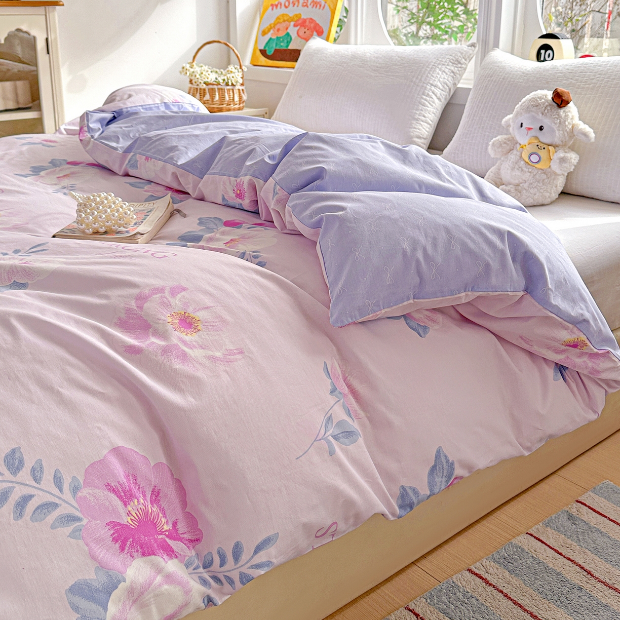 91家纺网 家纺一手货源 找家纺 佳汐蓝家纺 2026新款全棉纯棉加厚13376印花单品被套 被套单件 星漫