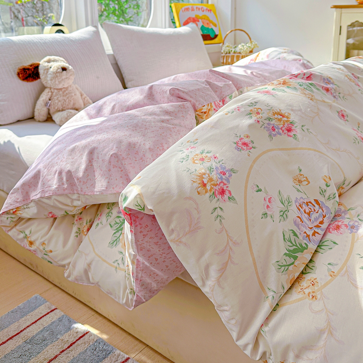 91家纺网 家纺一手货源 找家纺 佳汐蓝家纺 2026新款全棉纯棉加厚13376印花单品被套 被套单件 杏雨寻春