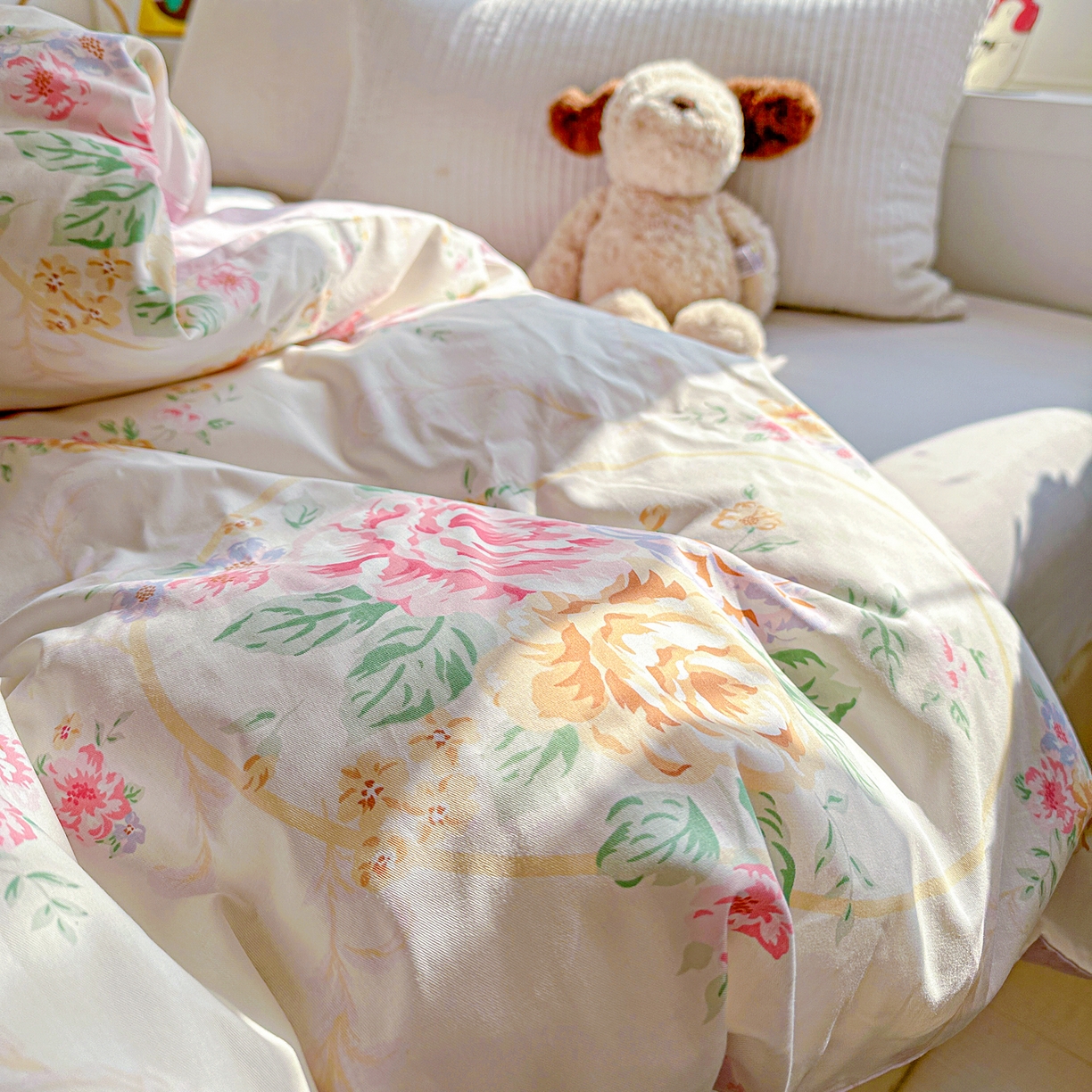 91家纺网 家纺一手货源 找家纺 佳汐蓝家纺 2026新款全棉纯棉加厚13376印花单品被套 被套单件 杏雨寻春