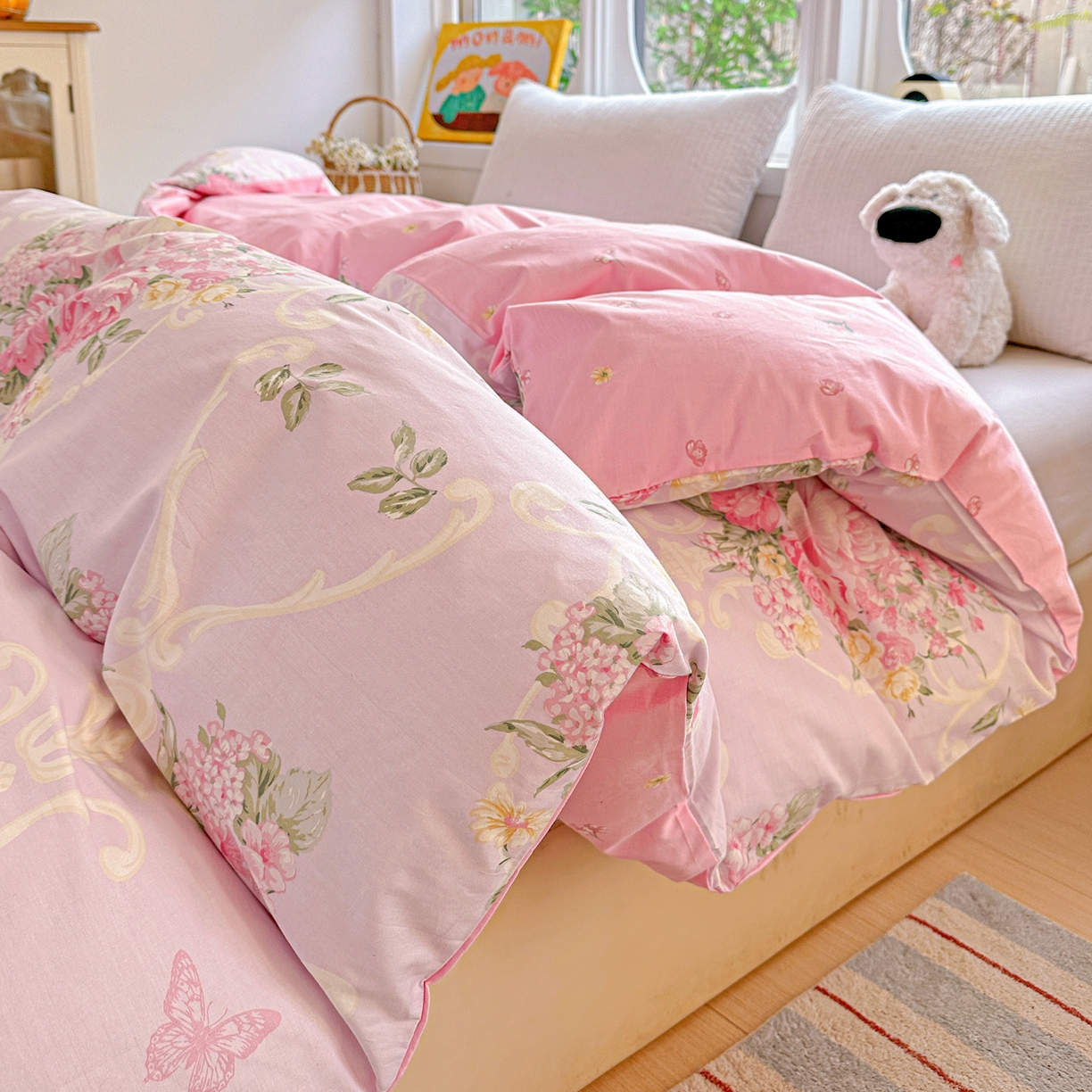 91家纺网 家纺一手货源 找家纺 佳汐蓝家纺 2026新款全棉纯棉加厚13376印花单品被套 被套单件 嫣语花开