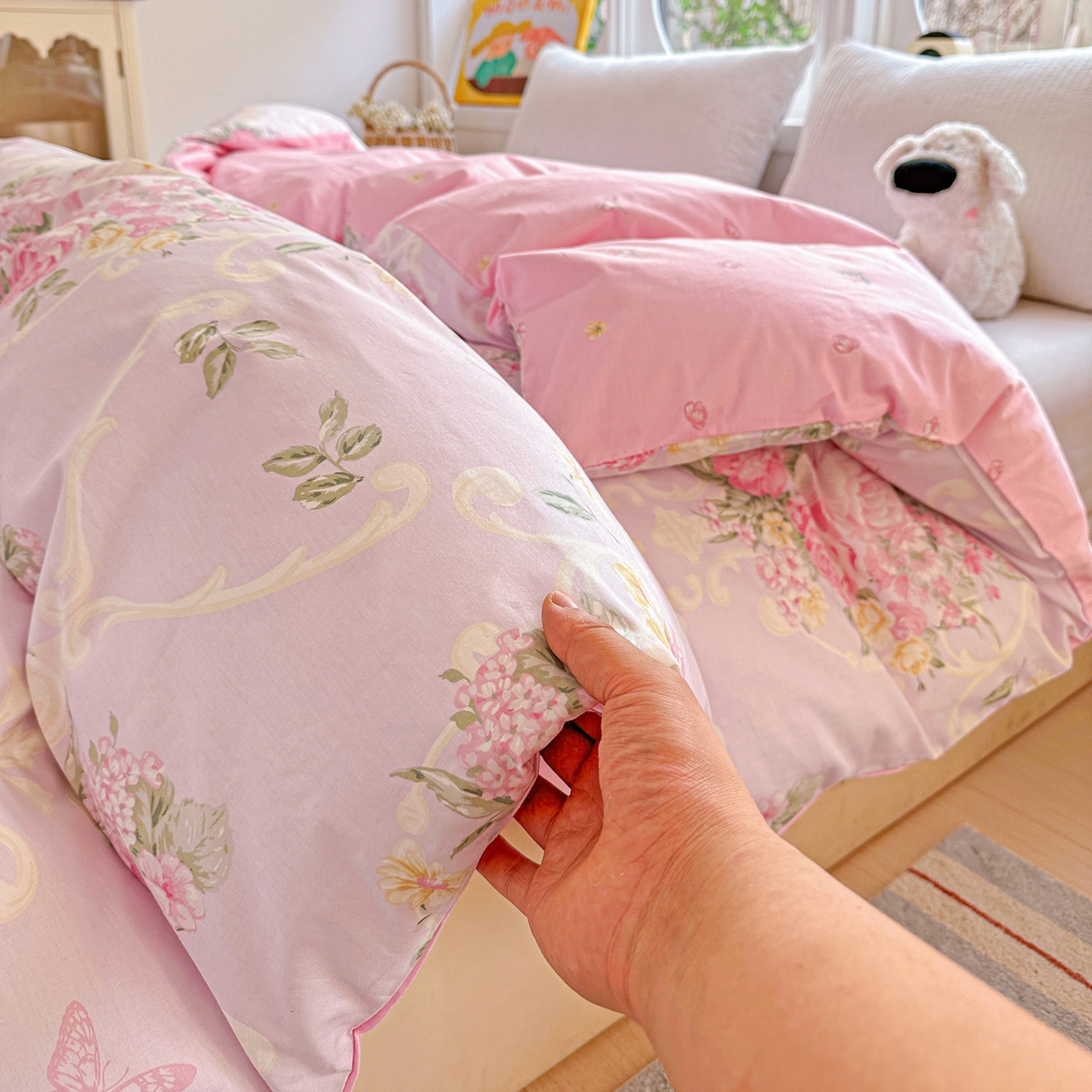 91家纺网 家纺一手货源 找家纺 佳汐蓝家纺 2026新款全棉纯棉加厚13376印花单品被套 被套单件 嫣语花开