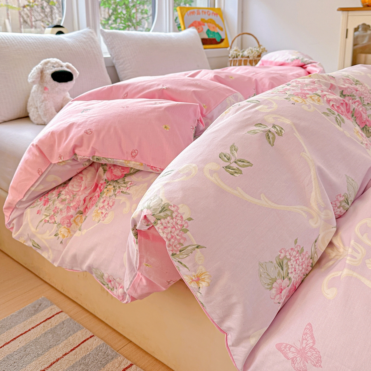 91家纺网 家纺一手货源 找家纺 佳汐蓝家纺 2026新款全棉纯棉加厚13376印花单品被套 被套单件 嫣语花开