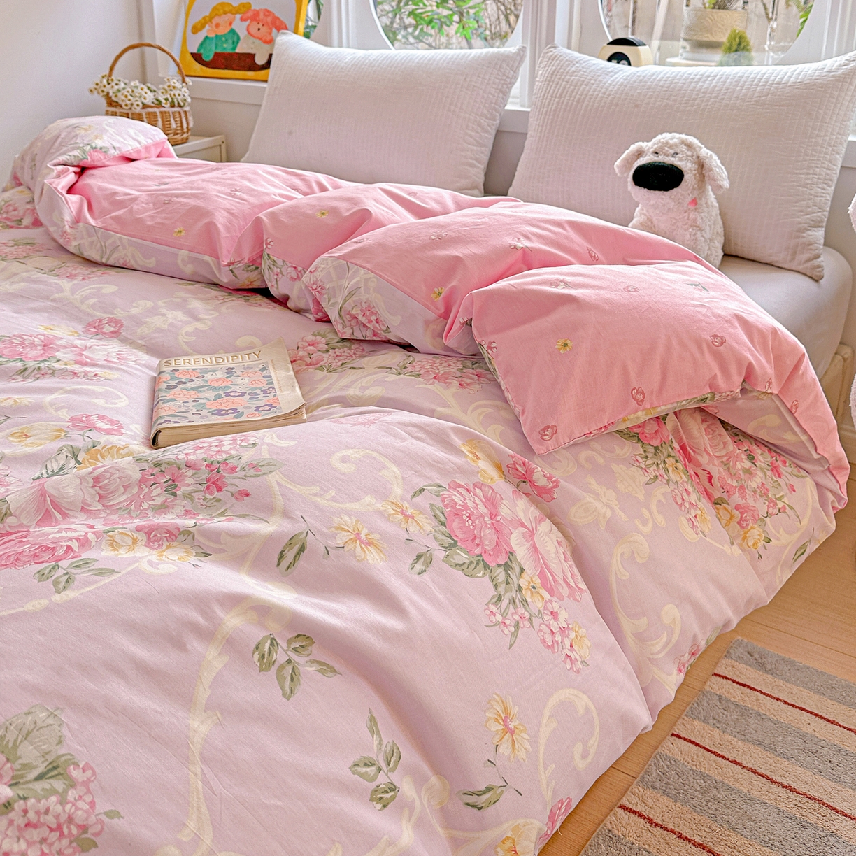 91家纺网 家纺一手货源 找家纺 佳汐蓝家纺 2026新款全棉纯棉加厚13376印花单品被套 被套单件 嫣语花开