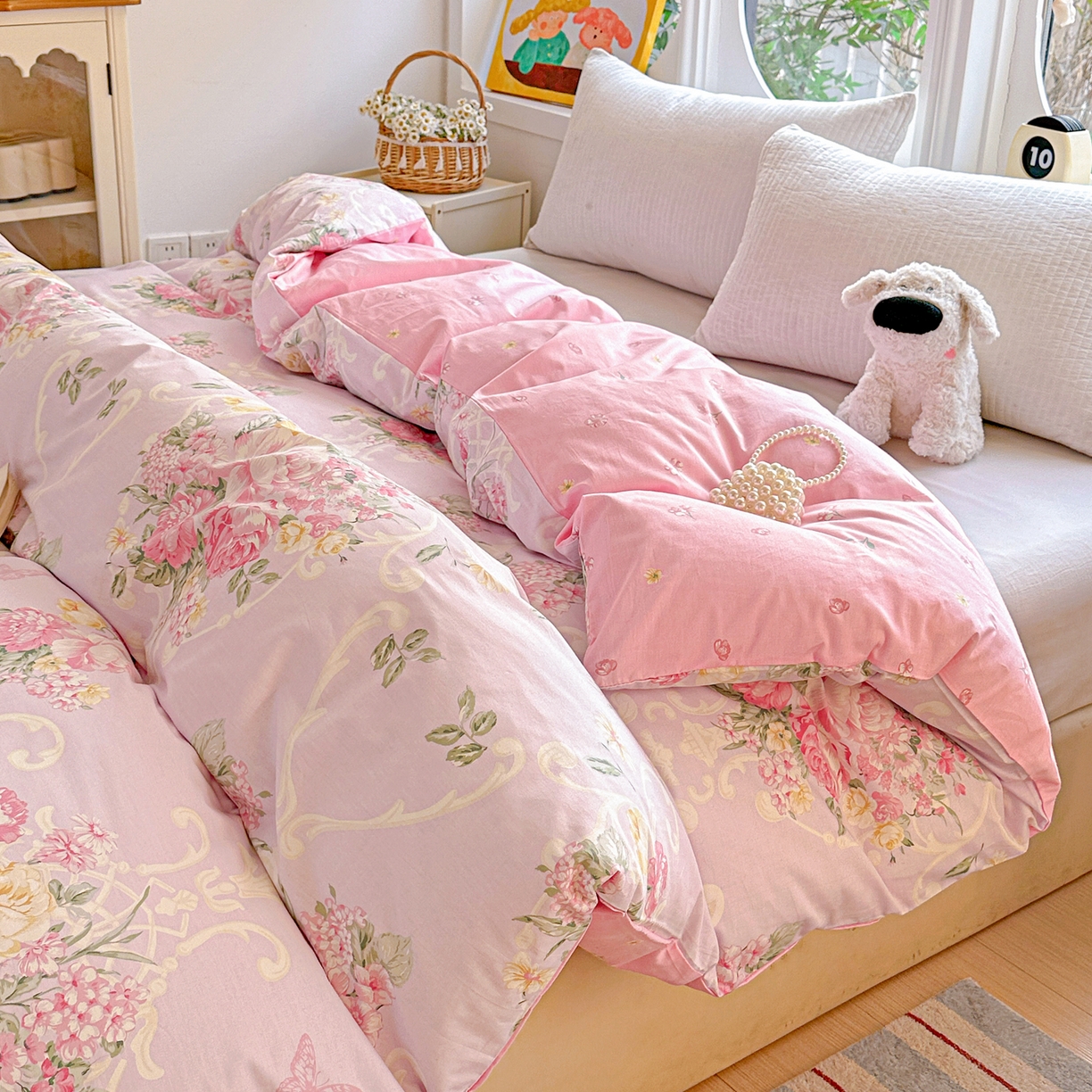 91家纺网 家纺一手货源 找家纺 佳汐蓝家纺 2026新款全棉纯棉加厚13376印花单品被套 被套单件 嫣语花开