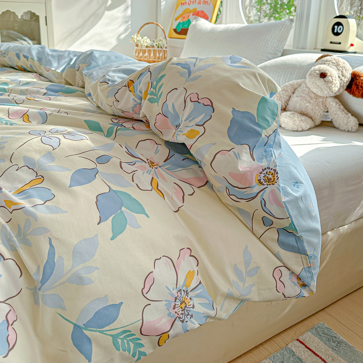 91家纺网 家纺一手货源 找家纺 佳汐蓝家纺 2026新款全棉纯棉加厚13376印花单品被套 被套单件 叶玲珑